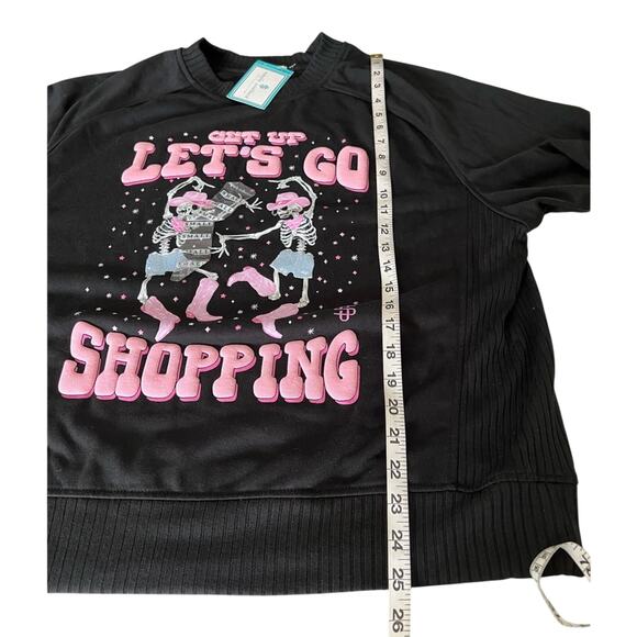 SIMPLY SOUTHERN Let’s Go Shopping Skeleton Graphic Long Sleeve Sweatshirt Size S - Picture 12 of 13